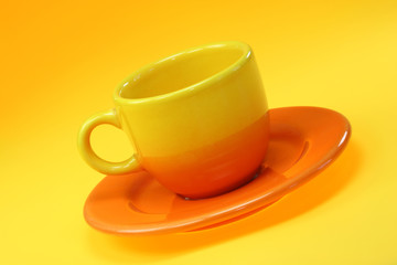 Coffee cup with saucer.