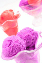 color ice cream over white