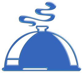 Cloche de repas bleue