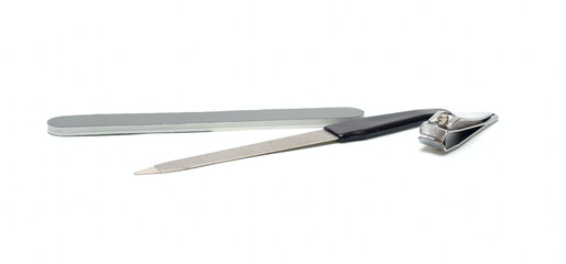 Set for care of nails isolated on white