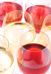 top of wine glasses