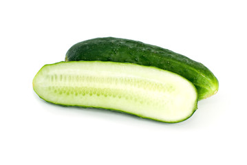 Whole cucumber and half