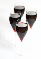 Glasses of red wine