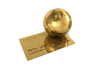 Abstract international gold credit card