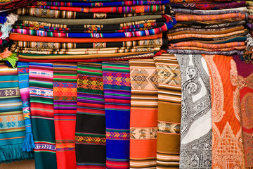 Colorful rugs and fabric