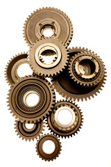 Metal gears on white