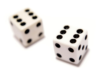 Two dice isolated over white