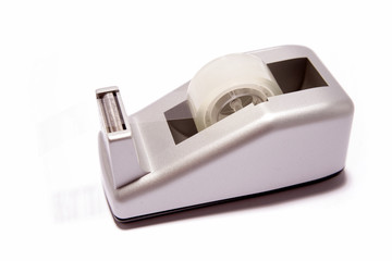 Adhesive tape dispenser isolated on white