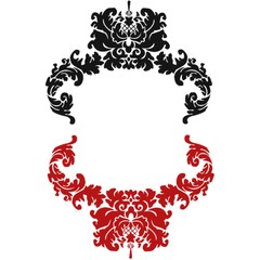 FOND ORNEMENTAL ROUGE NOIR