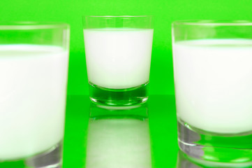 Glasses Of Full Cream Milk