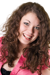 Portrait of the smiling young woman. Isolated