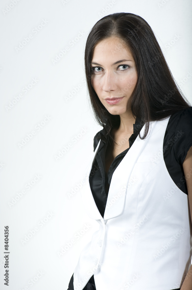 Wall mural brunettes posing at office in business wear