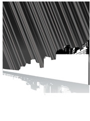City with reflection and lines. Vector