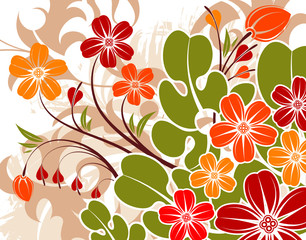 Grunge flower background, element for design, vector