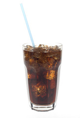 Glass of soda with straw