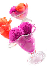 colored ice cream over white