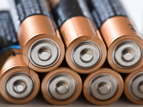 AA batteries closeup