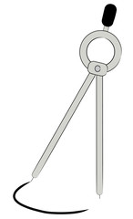 geometry compass with circle scroll