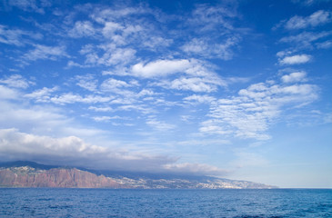 south coast of madeira, view from the ocean