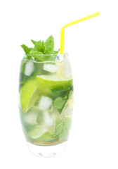 mojito cocktail, isolated on white