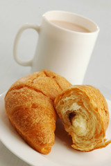 Cocoa and croissant