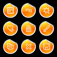 Image viewer 2 icons, orange circle sticker series