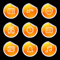 Organizer icons, orange circle sticker series