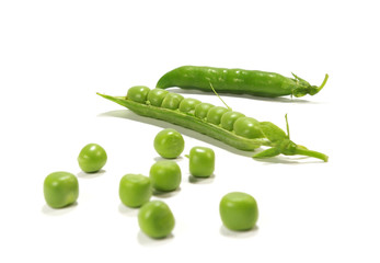 Pea on a white background