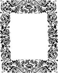 black frame decoration with curls