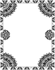 floral pattern with frame on white