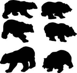 six bear silhouettes
