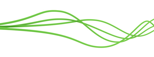 fibre-optical green cables on a white background