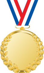 gold medal with tricolor ribbon - 8434166