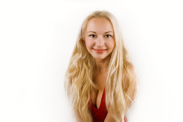 Naklejka premium smiling sensual blonde