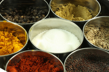 Spices in containers
