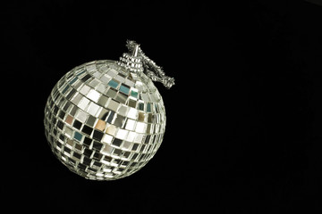 Silver mirror ball bauble