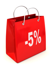 Shopping bag with percent.
