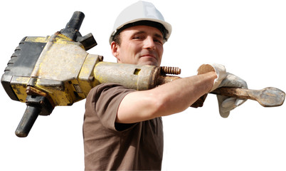 Worker with jackhammer