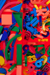 plastic blocks, geometrical figures