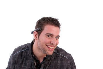 Obraz premium Young businessman, full of thoughts