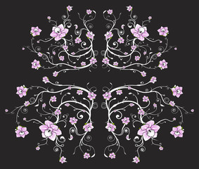 Beautiful black floral background