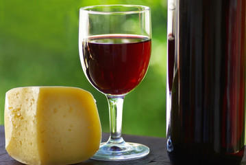 Red wine and cheese.