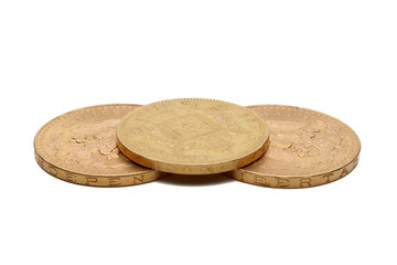 Pièces françaises et espagnole en or