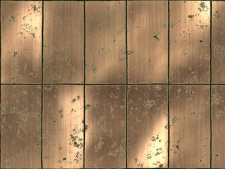 rusted brushed bronzed tiles
