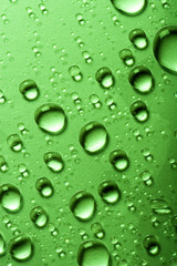 Water drops on a glass surface