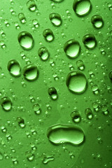 Water drops on a glass surface