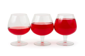 Three wine glasses