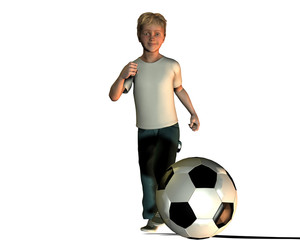 Garçon jouant au foot