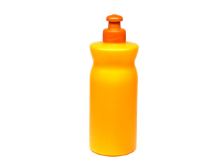 Orange Bottle on White Background