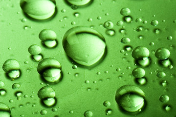 Water drops on a glass surface